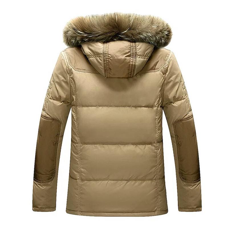 Premium Quality Winter Men's Thick Down Jacket With Cozy Faux Fur Collar And Hood