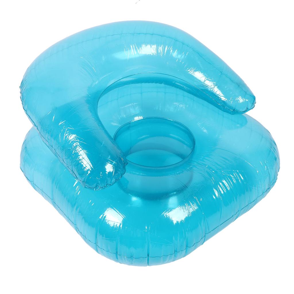 Inflatable Sofa PVC Transparent Ergonomic Blow Up Chair for Indoor Bedroom Balcony Outdoor Garden Pool Relaxation Blue