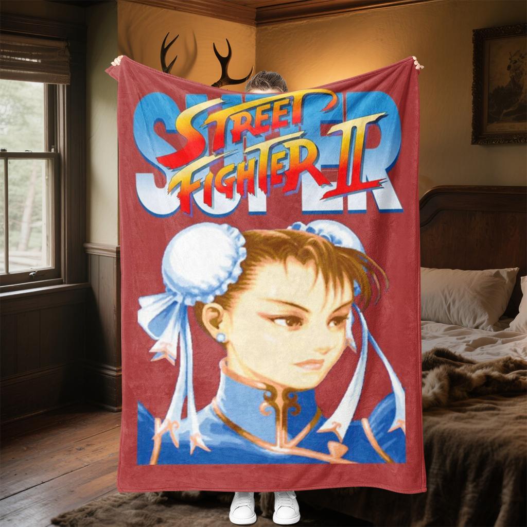 Super Street Fighter Ii Artwork Blanket Soft And Portable All Season Home Bed Sofa Blanket Office Travel Nap Break Warm Blanket