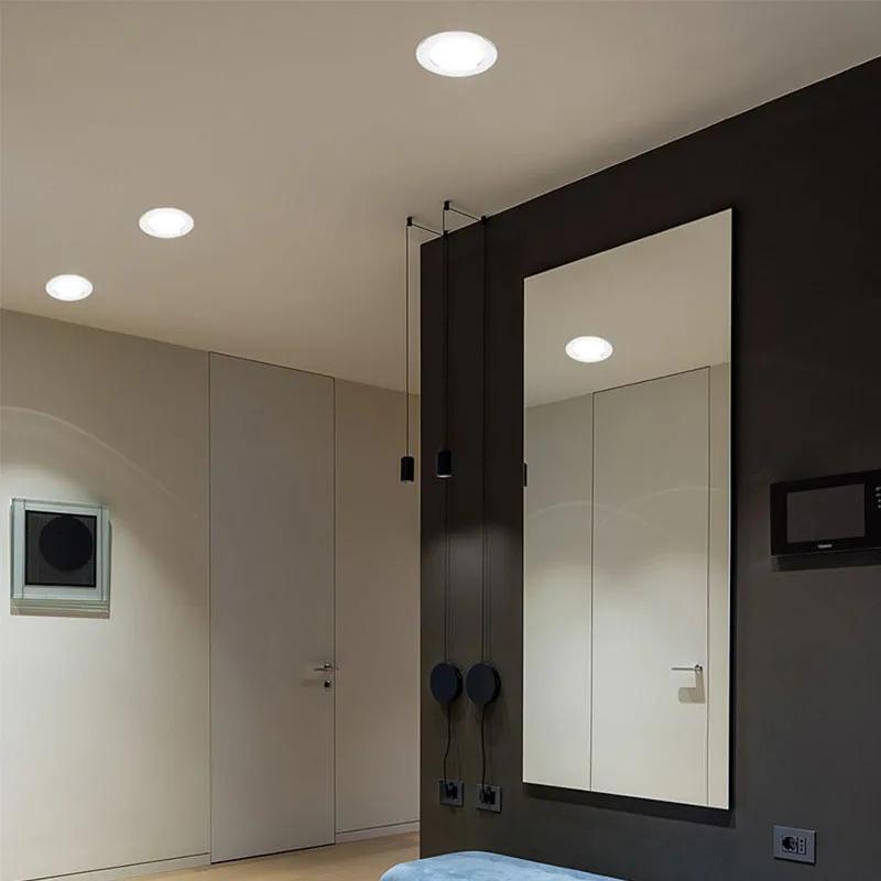 LED Downlight 3 Light Colors Embedded Ceiling Lights Spotlight Indoor Lighting Corridor Bedroom Aisle Lamp For Home Decoration