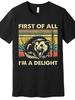 1pc Delightful Angry Possum Lover T-shirt - 100% Cotton, Funny Graphic Unisex T-Shirt