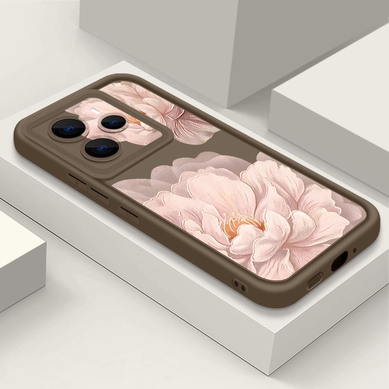 Pink Peony Flower Phone Case For Xiaomi Redmi Note 15 14 13 Pro 4G Note 13 14 Pro Plus 5G Shockproof Soft TPU Silicone Cover