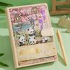 Gift stationery set for a student with panda, notebook, pen, stickers, bookmark, box