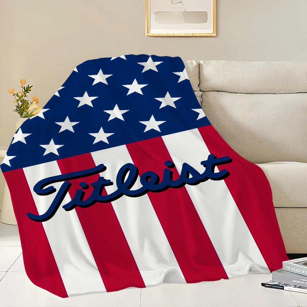 Warm Comfort Soft Plush Blanket Cool for Sofa Living Logo Room Office T-T-TitleistS-ES Bedroom Travel Gift Single-sided Printed