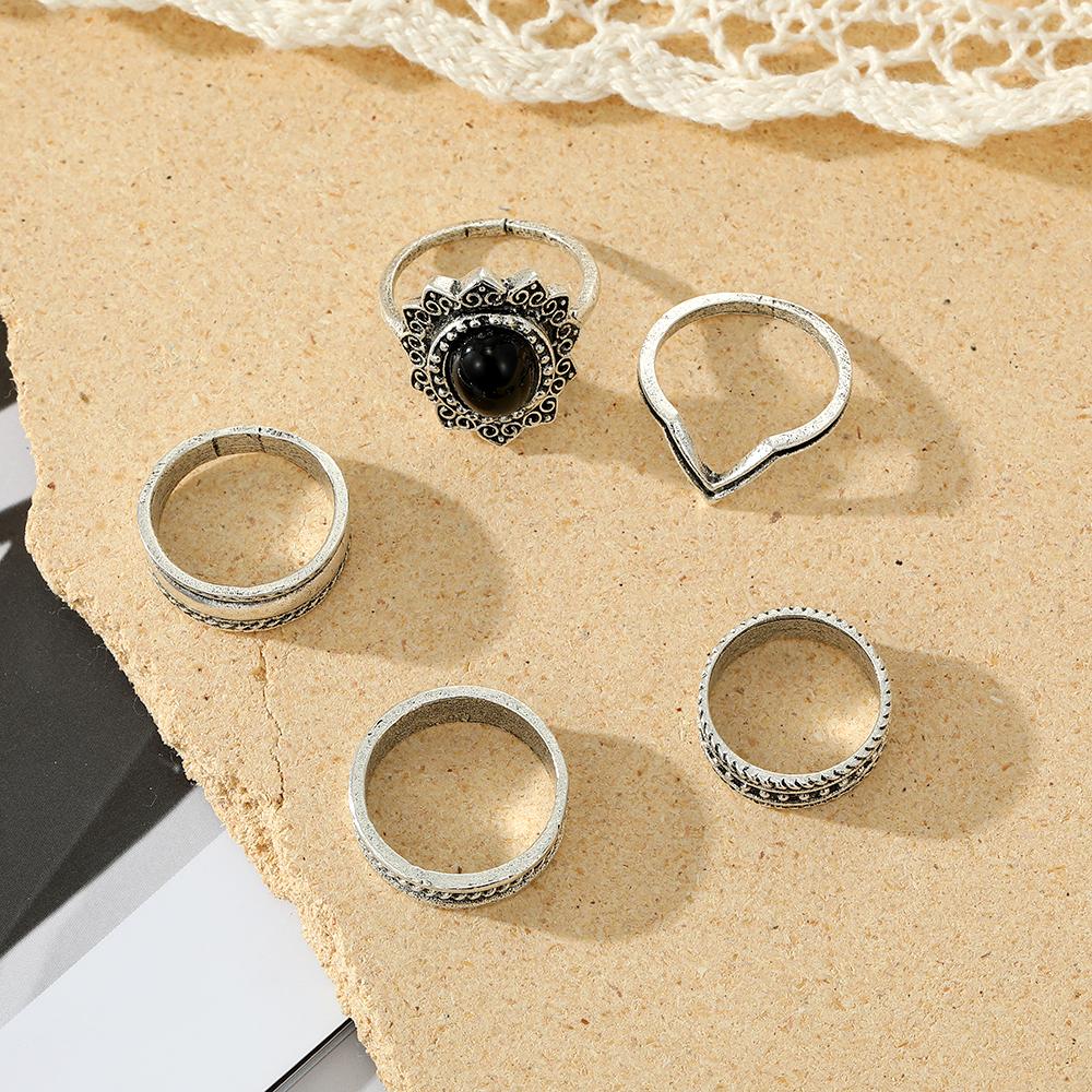 Frauen Temperament Elegante Mode Böhmischen Punk frauen Ring Set Schmuck Ring