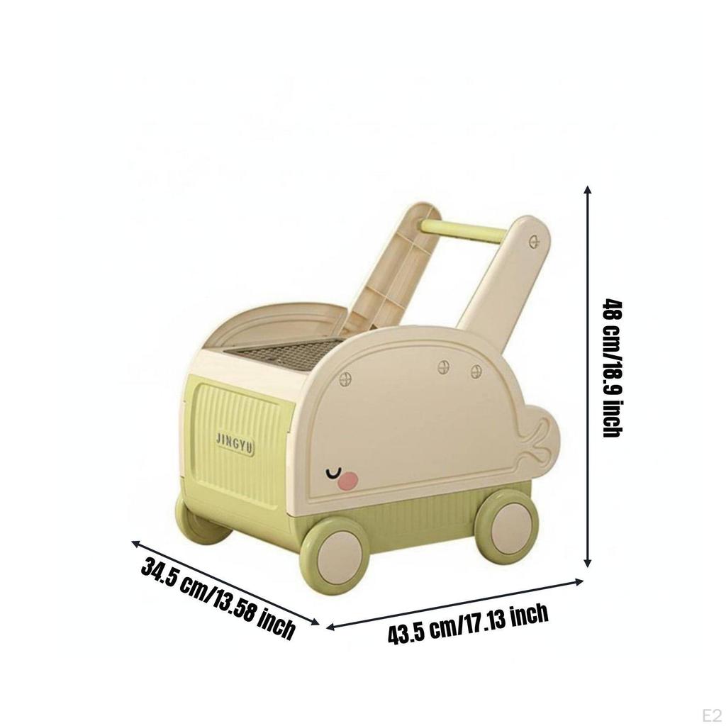 Young Child Push Toy Storage Multi-Functional Rolling Chest Large Capacity