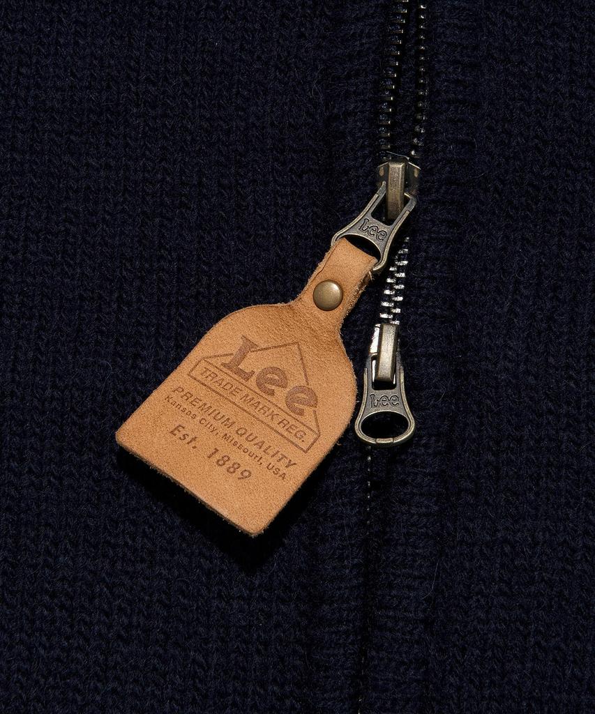 Lee Color Block Zip-Up Cardigan Navy