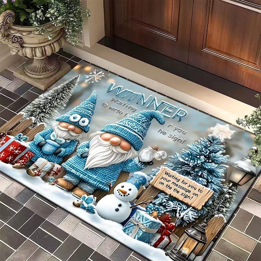 Nordic Christmas Floor Mat Entrance Door Porch Dirt-Resistant And Easy To Take Care Of Floor Mat Hotel Homestay Holiday Decorative Blanket