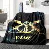 Custom Name Elegant Gothic Crest blanket for Couch & Bed, Plush Cozy Fuzzy Blanket Super Soft & Warm Blankets for Fall and Winter. 090874