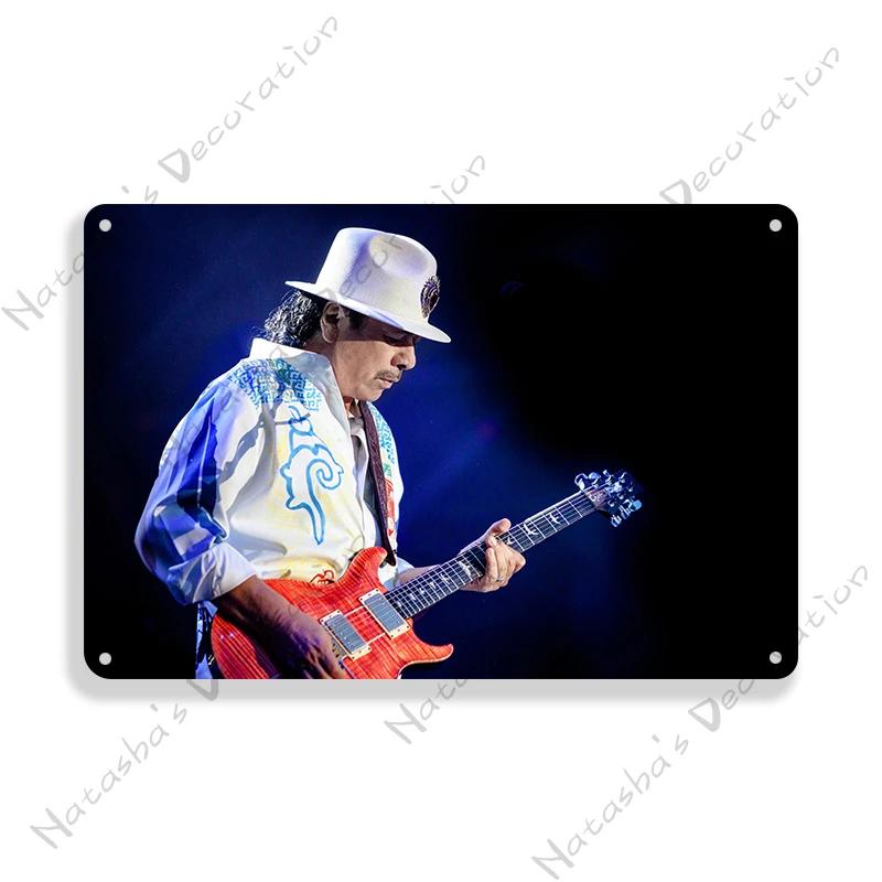Santana Vintage Poster Music Metal Tin Sign Rock Band Metal Sign Decorative Sign Bar Pub Garage Metal Plate Retro Metal Plaque