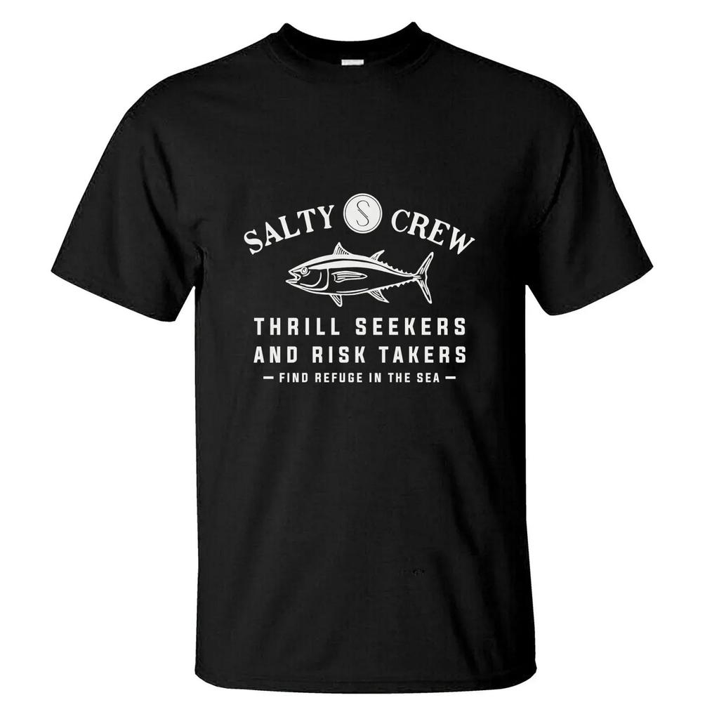 Amazing T-shirt Men's Stylish Cotton T-shirt Casual Oversized Essential Salty Crew Classic T-shirt Men's Black T-shirt Graphic S