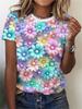 Summer Flower Bird 3D Print T-shirts Women Streetwear Harajuku Casual Fashion Y2k Short Sleeve T Shirt O-neck Tees Tops Clothing