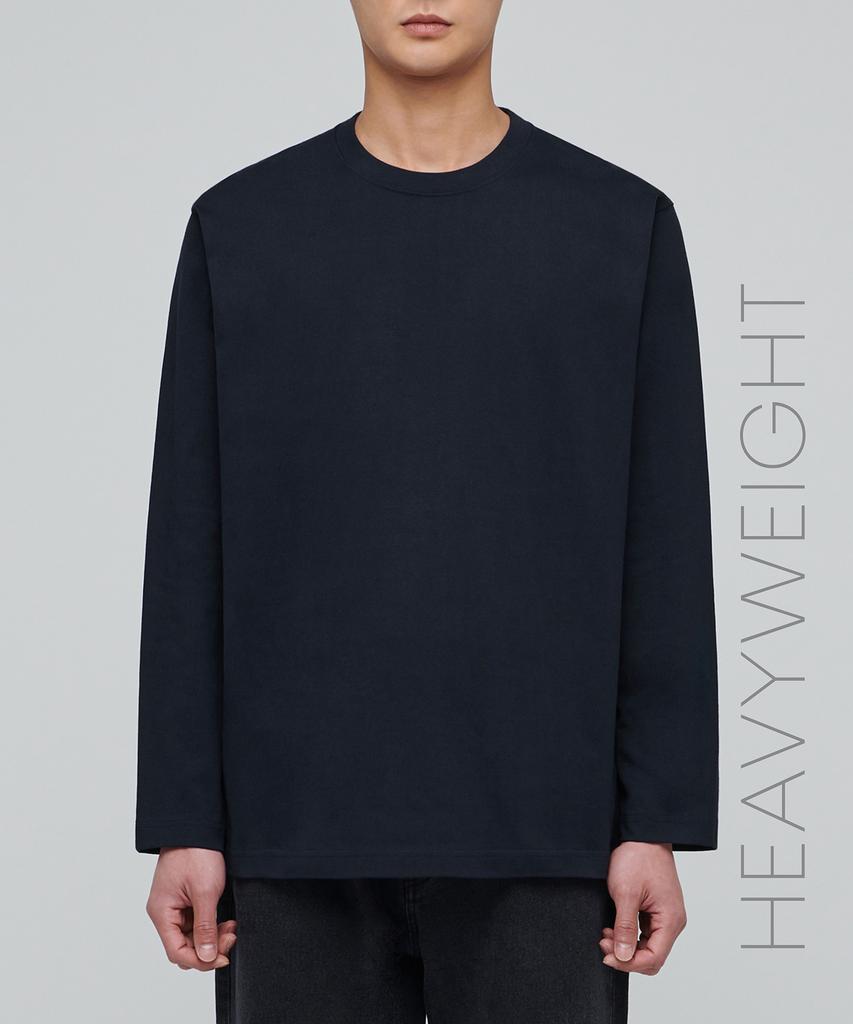 MUSINSA STANDARD Heavyweight Relaxed Crew Neck Long Sleeve T-Shirt [Navy]