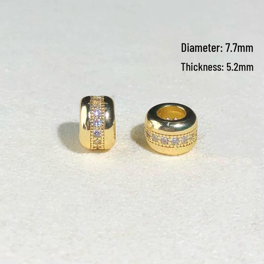 14k Gold-Plated Color-Preserving Crystal Spacer Beads for DIY Bracelets and Necklaces