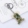 Crystal Resin Bear Keychain - Creative Hugging Bear Design for Car Keys