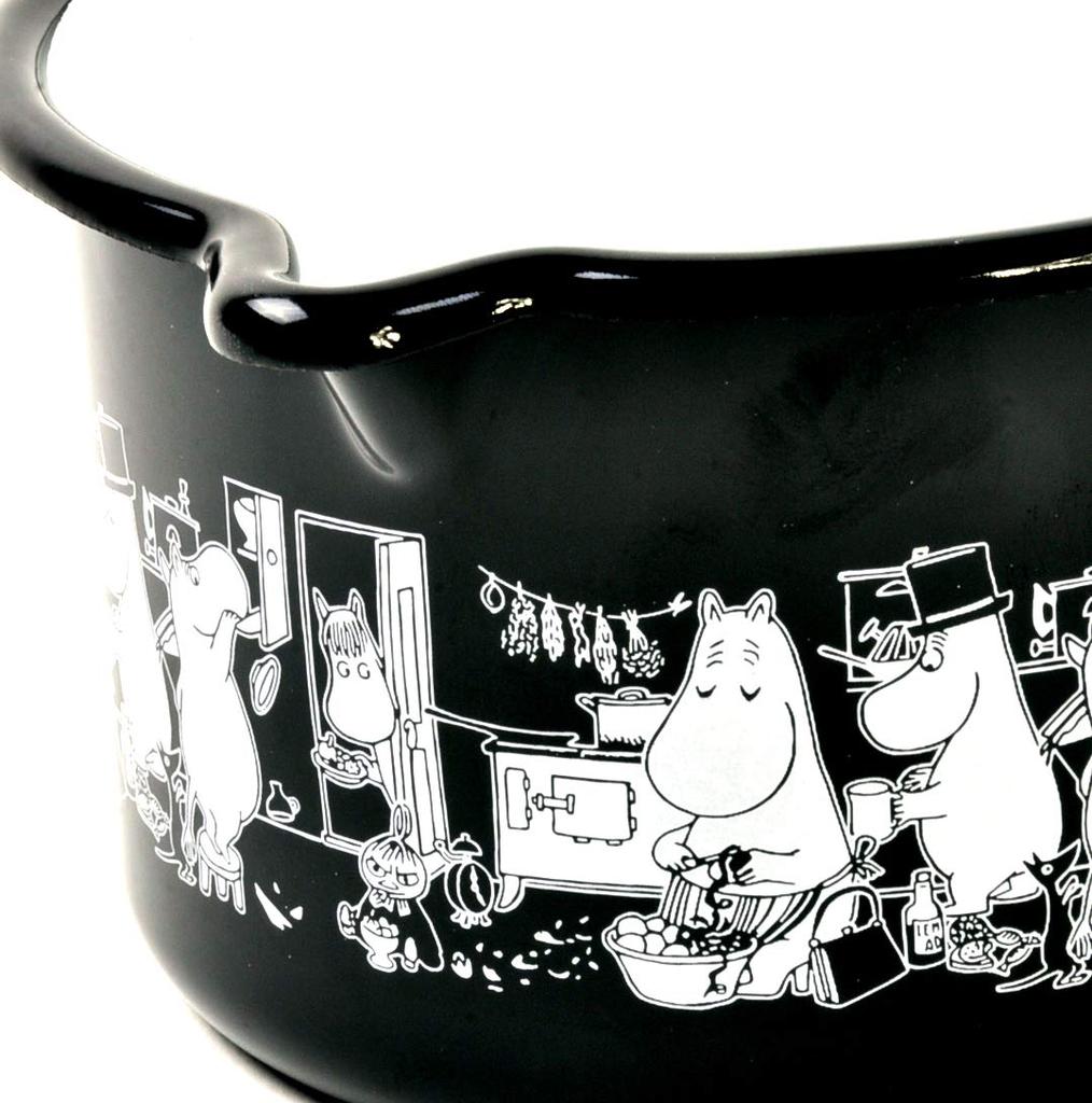 Moomin Muurla Enamel Black Jam Milk Approximately 250 X 105 X 145 Mm P.O.S. Saucepan,