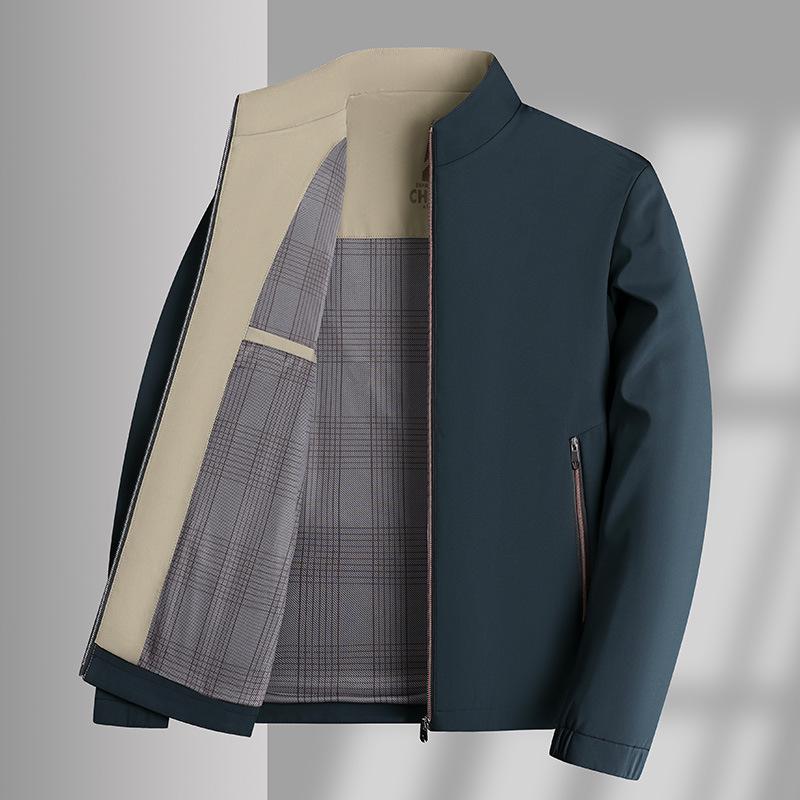 Spring/Autumn 2024 Men's Casual Baseball Collar Jacket - Trendy Korean Style for Middle-aged & Elderly Dads