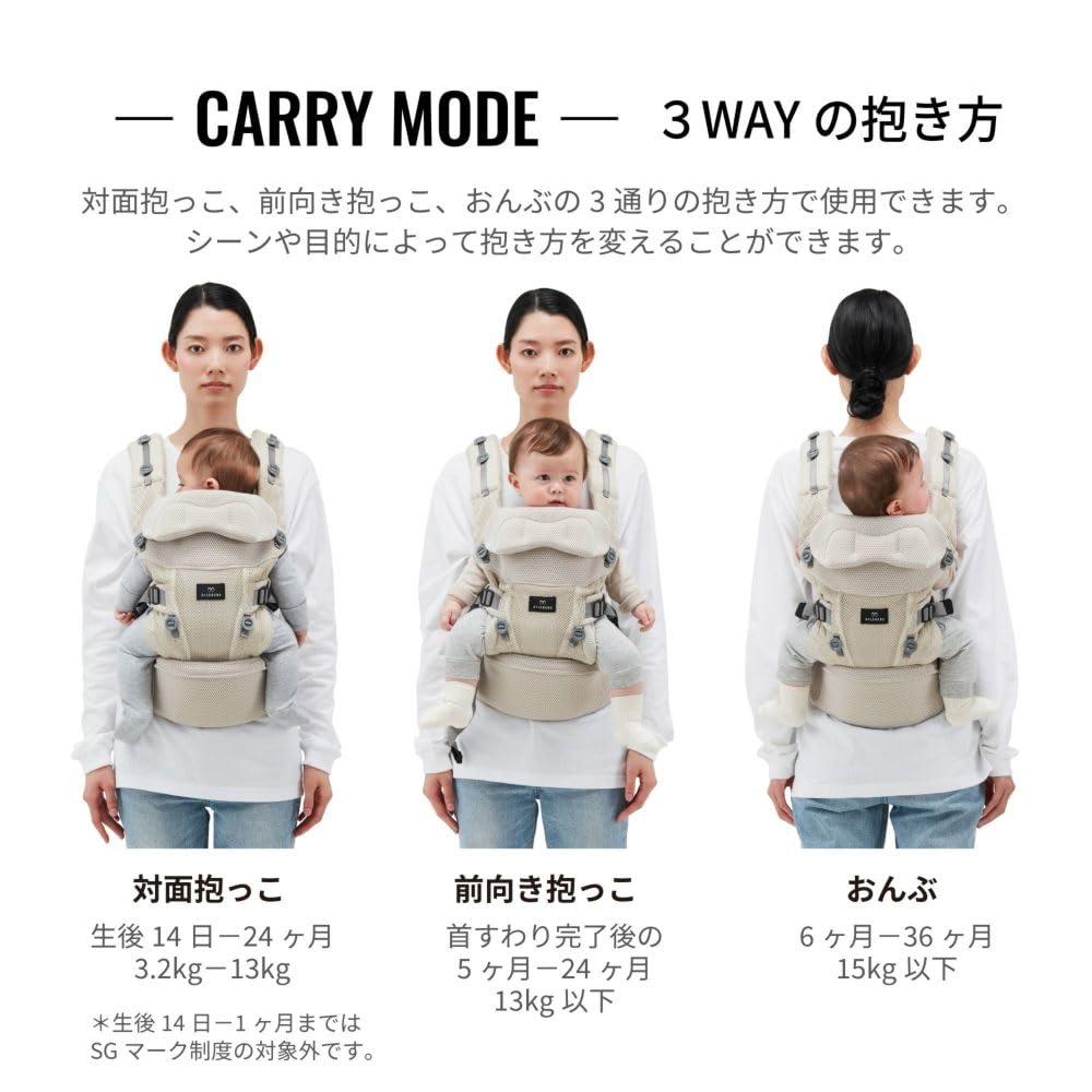 Carmate Baby Carrying System for Newborns Back BB902 (Ailebebe) Carrier, 3-Way (Front Carry, Carry)