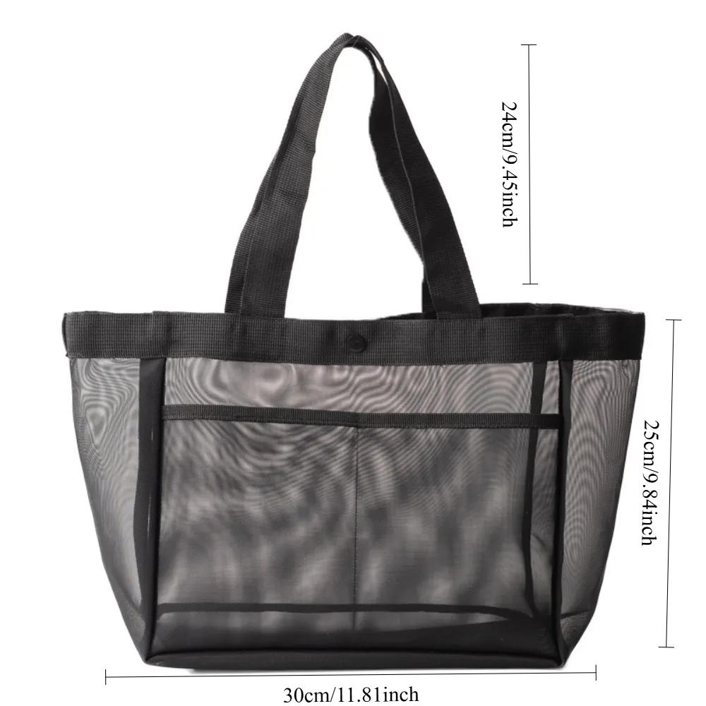 Borsa Porta Trucco Vuota Grande Capacità Donna Multifunzionale a Rete da Spalla Borsa da Viaggio Trasparente Borse da Spiaggia
