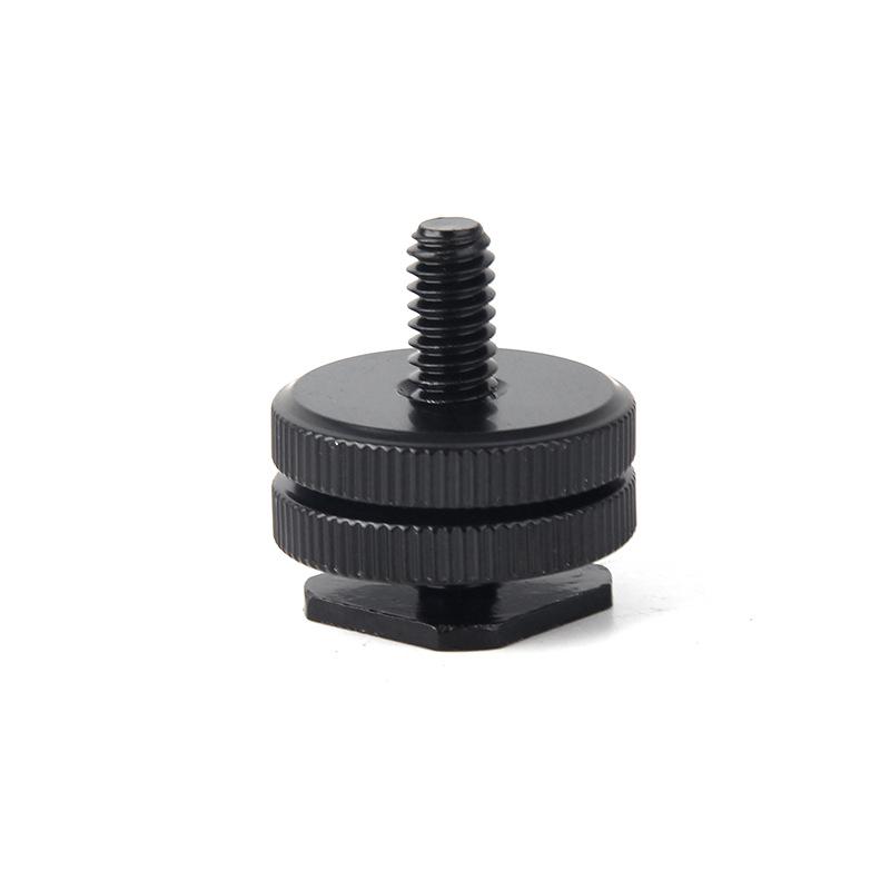 Universal DSLR Hot Shoe Screw Metal Double Layer 1/4 Connector Flash Knob Base Pad чёрный