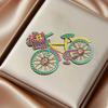 Vintage Rhinestone Bicycle Brooch - Unisex Alloy Pin with Creative Flair