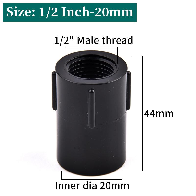 

Черный ПВХ прямой соединитель 1/2 3/4 1 наружная/внутренняя резьба для 20/25/32 мм садовая ирригационная водопроводная труба прямые соединительные фитинги