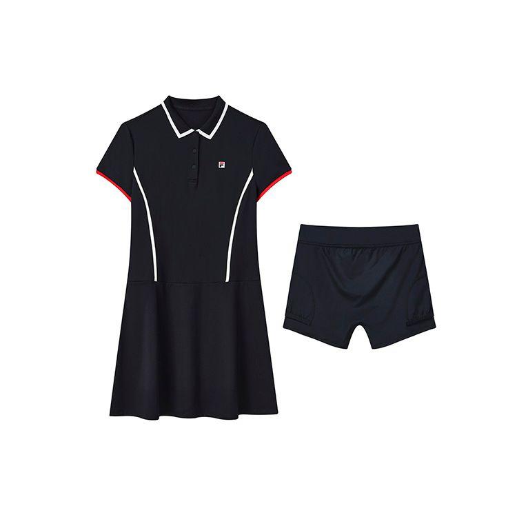 Fila Solid Color Athletic A-Line Dress Women Dresses Dark-Blue A11W223303F-NV