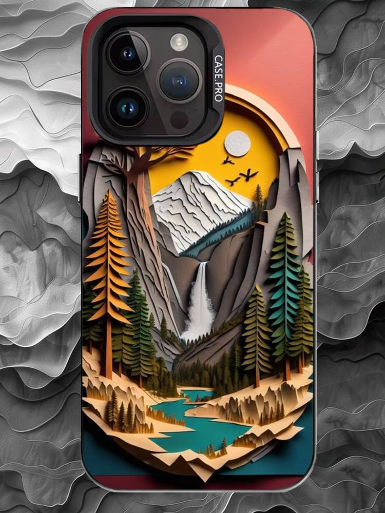 

L-Layered Paper Cut Phone Case For iPhone 17 16 15 14 13 12 11 Pro Max Plus Silver Matte Black Cover iPhone17promax