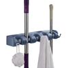 Multi-Functional Broom & Mop Holder with Hooks and Shelf