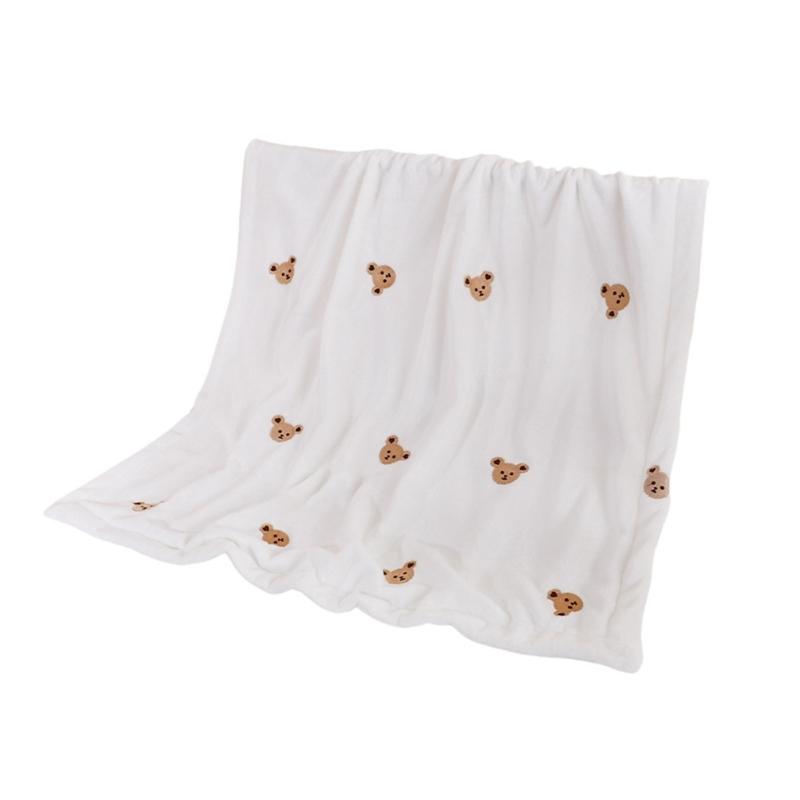 

Фланелева дитяча ковдра з вишивкою ведмедика М яка ковдра для малюків Зручна Ідеально підходить для немовлят, малюків та дошкільнят 1