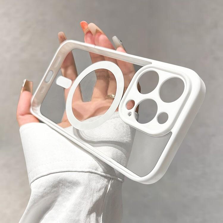 Luxury Wireless Charge Magsafe Transparent Phone Case For iPhone 11 12 13 14 15 Pro Max Plus Clear Magnetic Bumper Cases Cover