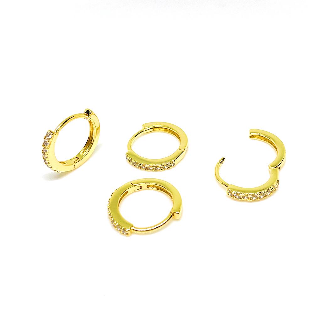 Geometrische Creolen mit Zirkonia, 14 Karat vergoldet