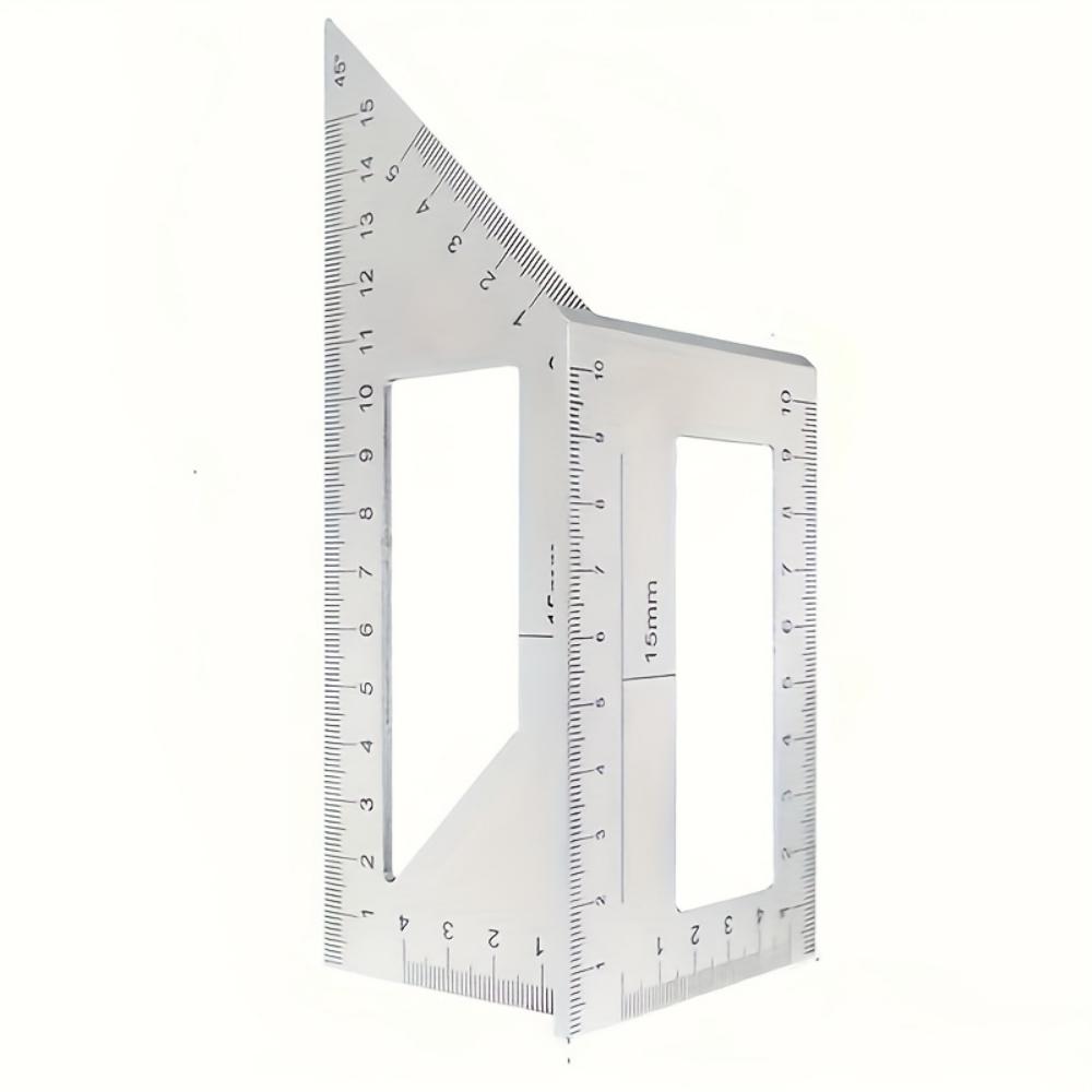Precision Aluminum Square Ruler, Angle Ruler, Multi-Angle Measuring Tool - 45 °/90 ° Woodworking Ruler - High Precision Measuring Instrument