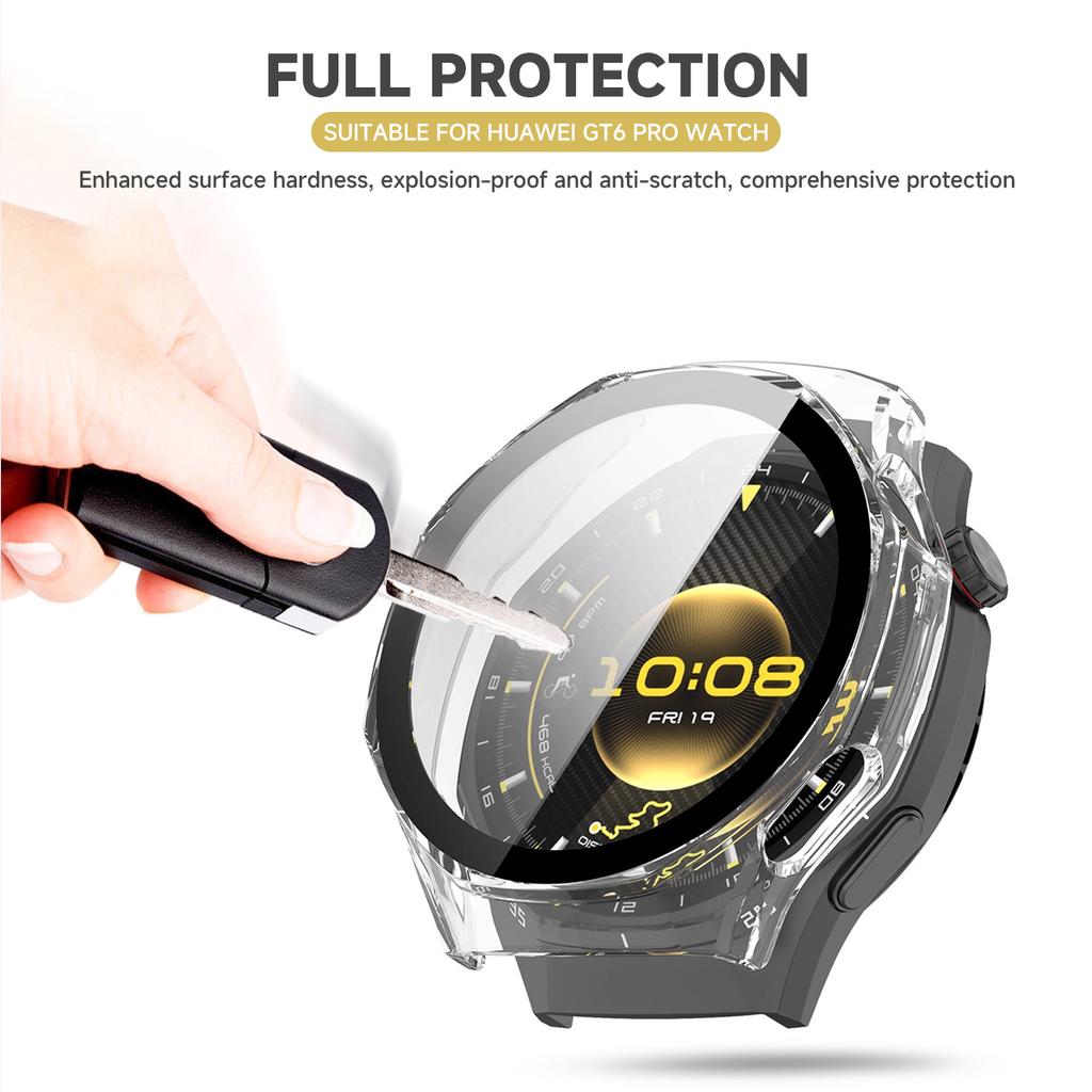 Full Protective Case For Huawei Watch GT 6 Pro 46mm Screen Protector Case GT6 Pro 46mm Cover PC 2in1 Shell+Tempered Glass Film