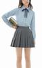 Sharphon Uniform Mini 36cm Solid High Pleated Skirt, Gray, Length, Color, Waist,