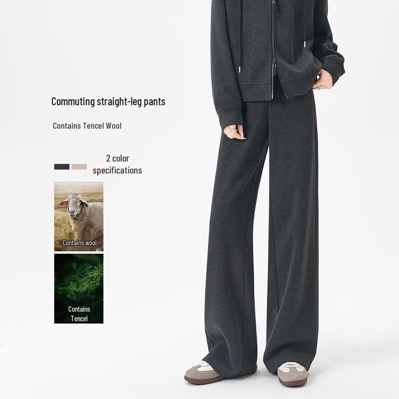 Handu Yishe Women's Tencel Wool Blend Straight-Leg Commuter Pants