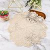 1-Pack Vintage Lace Placemats - 15.7'' Large Crochet Lace Tablecloth Doilies - Handmade Embroidered Round Table Overlay for Dining, Tea Party,
