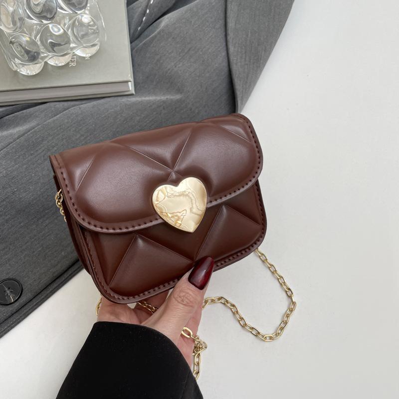 Women's solid color simple shoulder bag 2025 high-end new chain bag, popular messenger bag this year, small square bag for women