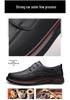 Men's Spring Leather Casual Business Lace-up Shoes - Genuine Leather, Comfortable, Large Sizes Available