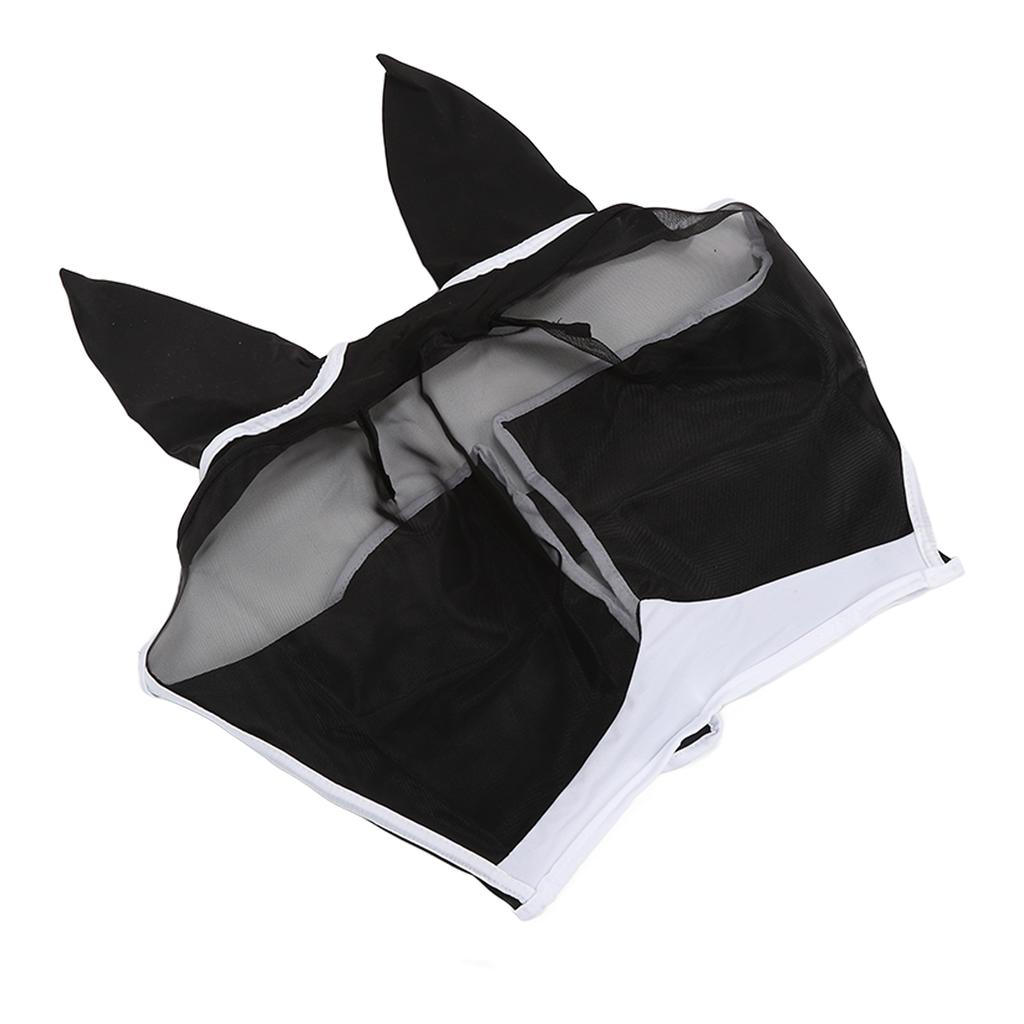 Horse Face Cover Detachable UV Protection Breathable Polyester Horse Fly Mask with Hook and Loop