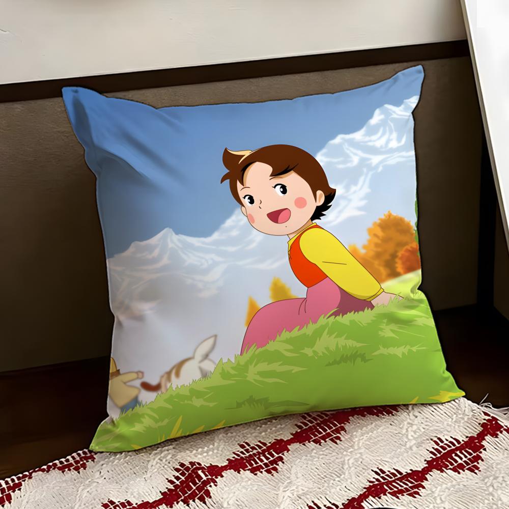 Cute HHeidi Girl of the AAlps Cushion Cover Reversible Soft Durable Pillow Cover Home  Car MultiScene Use for Daily Comfort