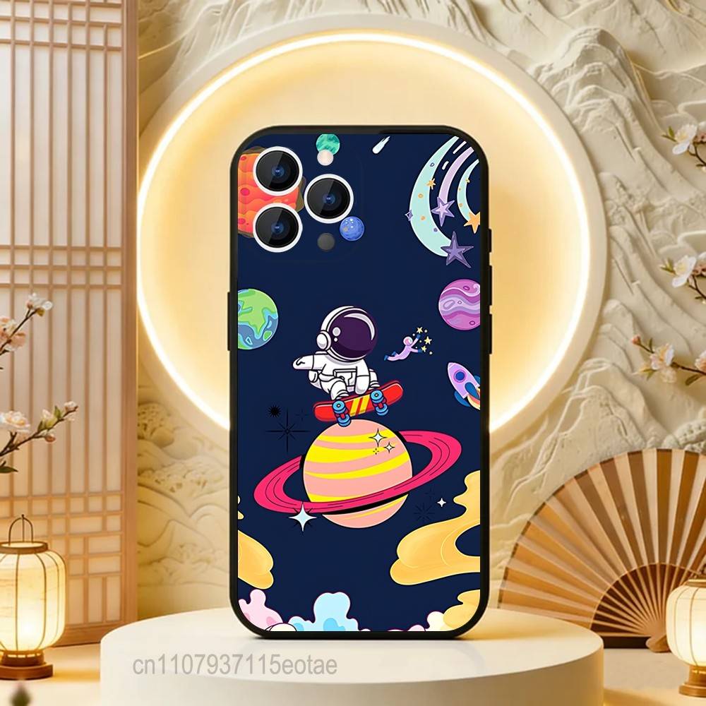 CARTOON Astronaut Cute Kid For iPhone 12,16,13,14,15,17,11,Pro,Max,Plus,E,Air,Mini TPU Soft to Skin-friendly phone case