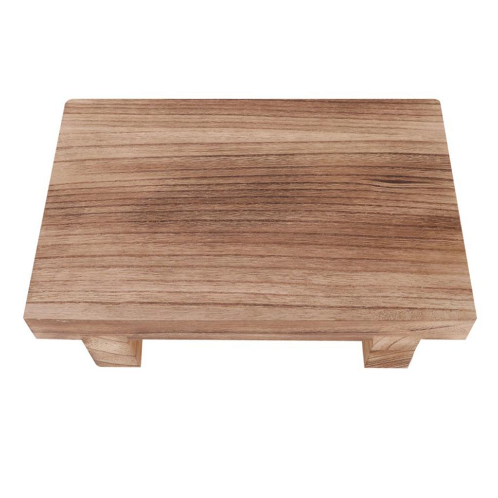 Portable Wood Step Stool Multifunctional Bedside Bathroom & Kitchen Stool with 400 Load Capacity Solid Wood Foot Stool