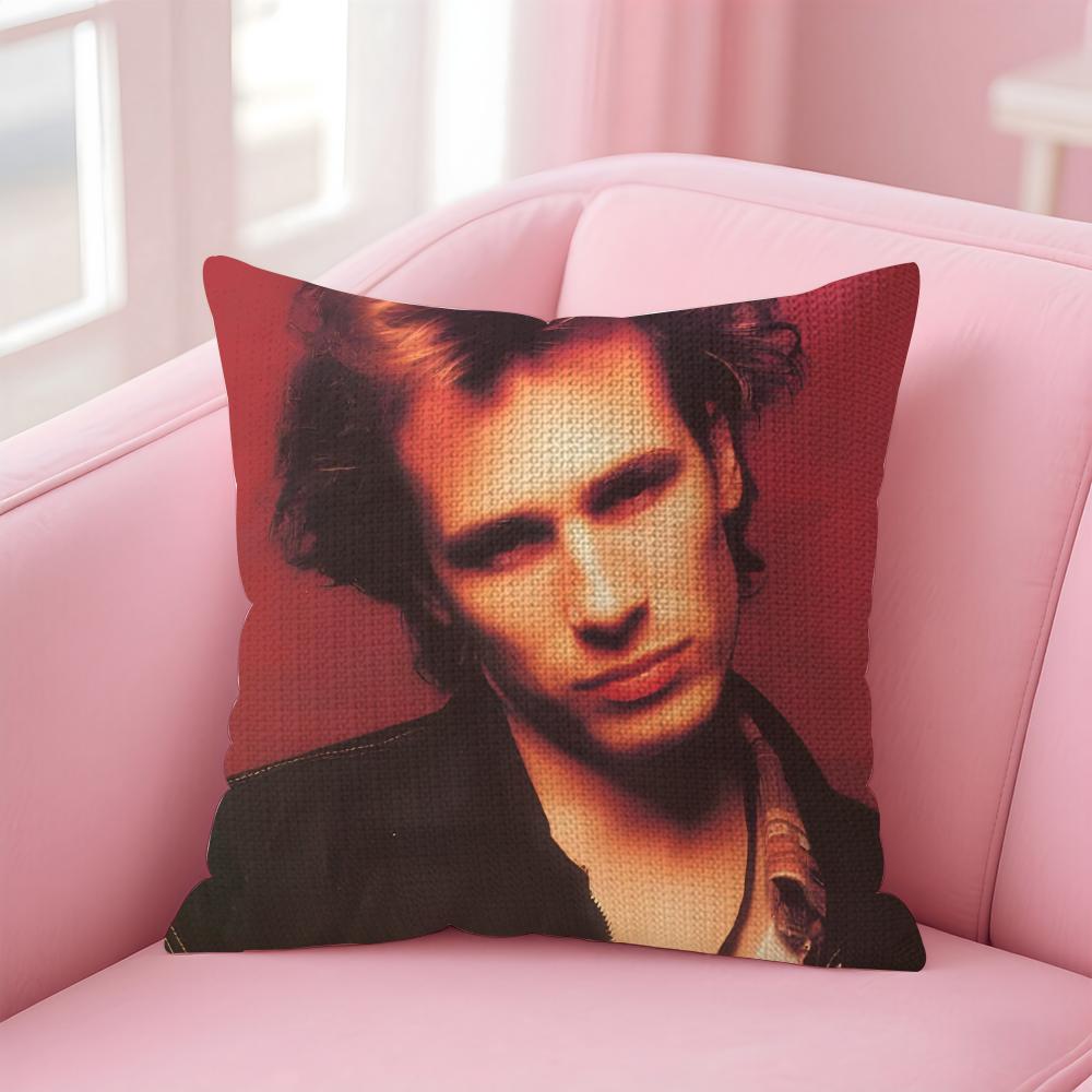 Singer JJeff Buckley Cushion Cover Natural Linen Pillow Case DoubleSided Print Decorative Sofa Pillowcase Home Decor Gift