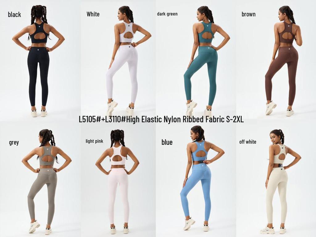 2025 Euro-American Women's High Waist Yoga Pants Set - Nude Feel, Elastic, Ideal for Running & Fitness