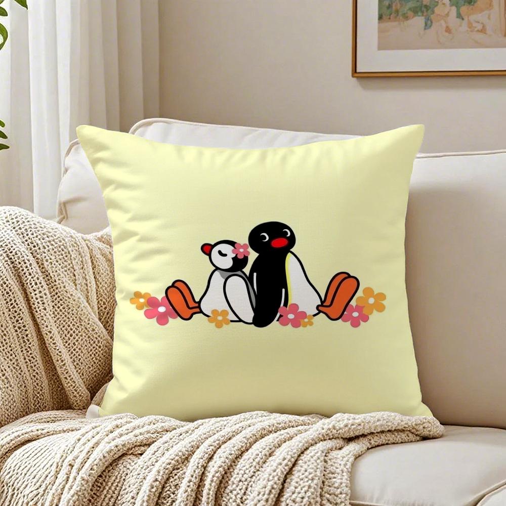 Cute PPinguS Cushion Cover Pillowcase Antidustmite living Room Sofa Decor Cushion Room