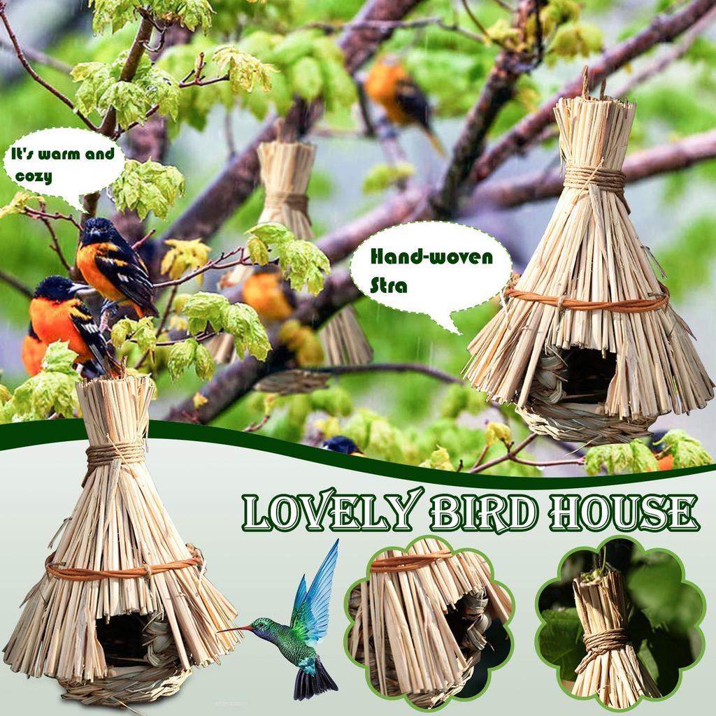House Outdoor Hanging Bird House Straw Bird House Natural Bird House