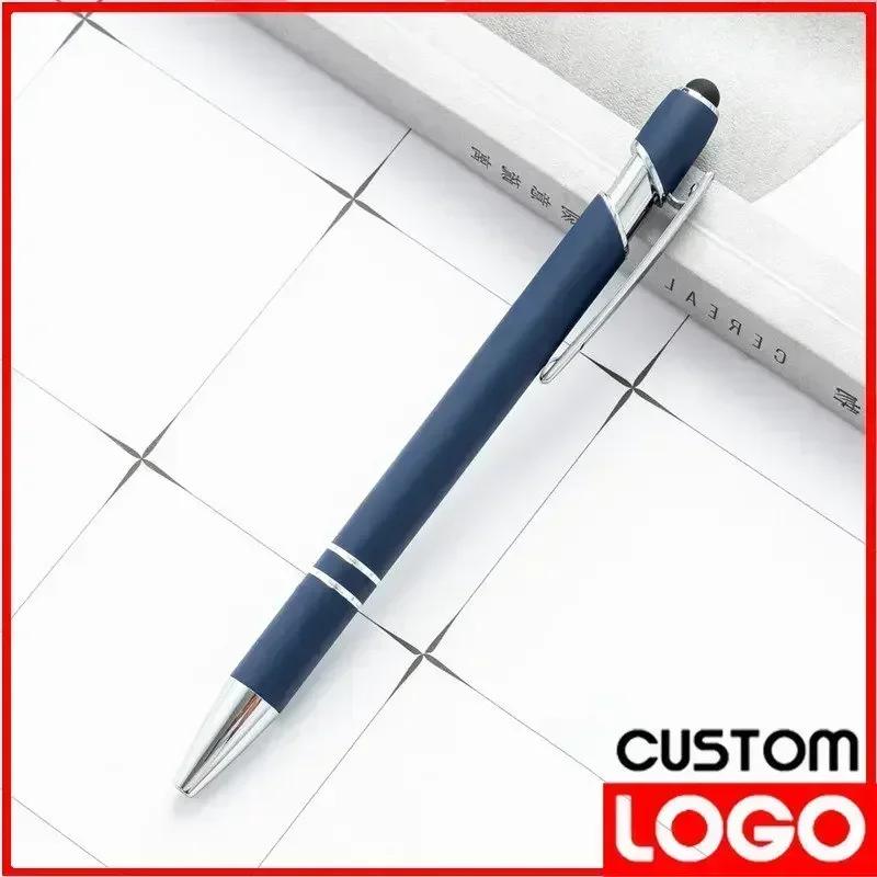 20-200 pens Wholesale Metal Ballpoint Pen Touch Screen Pen Office School Advertising Pen Custom Logo Text Laser Engraving