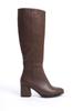 Women Modern Stylish Fashion Boots Boots Faux Leather Oval Toe Side Zipper High Heel Boots