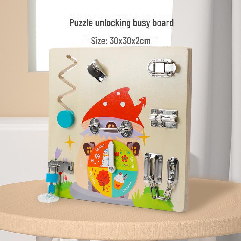 

Бизиборд Монтессори: Многофункциональная развивающая игрушка для развития жизненных навыков и решения головоломок в раннем детстве.